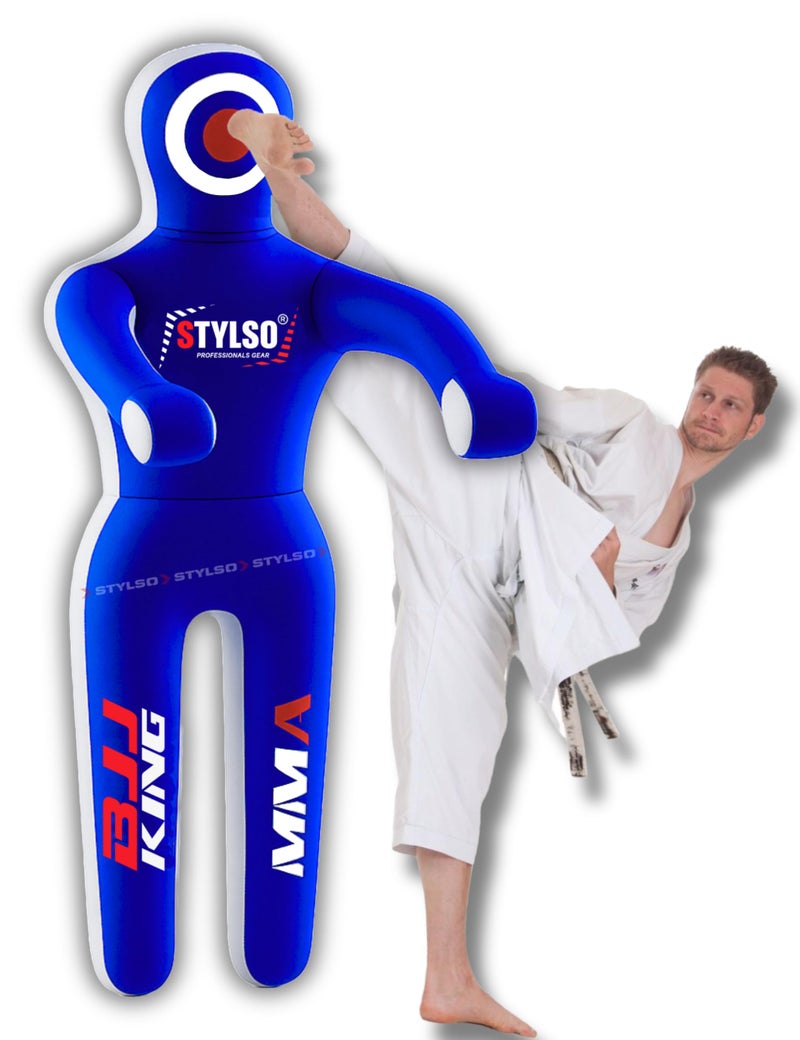 Stylso Un-Filled Grappling Dummy Wrestling Dummy Jiu Jitsu Dummy for BJJ MMA Judo Karate Training Adult Kids and Youth Practice Tackling Dummies (Blue, 5ft / 60") - Image 1